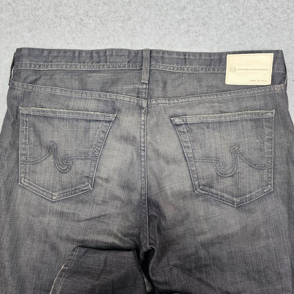AG Adriano Goldschmied Jeans Mens 38x34 Gray Slim Straight Matchbox Distressed - Picture 11 of 16